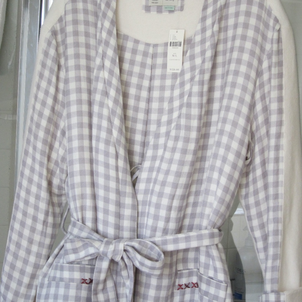 ANTHROPOLOGIE SATURDAY SUNDAY FLANNEL ROBE NWT SIZE M/L